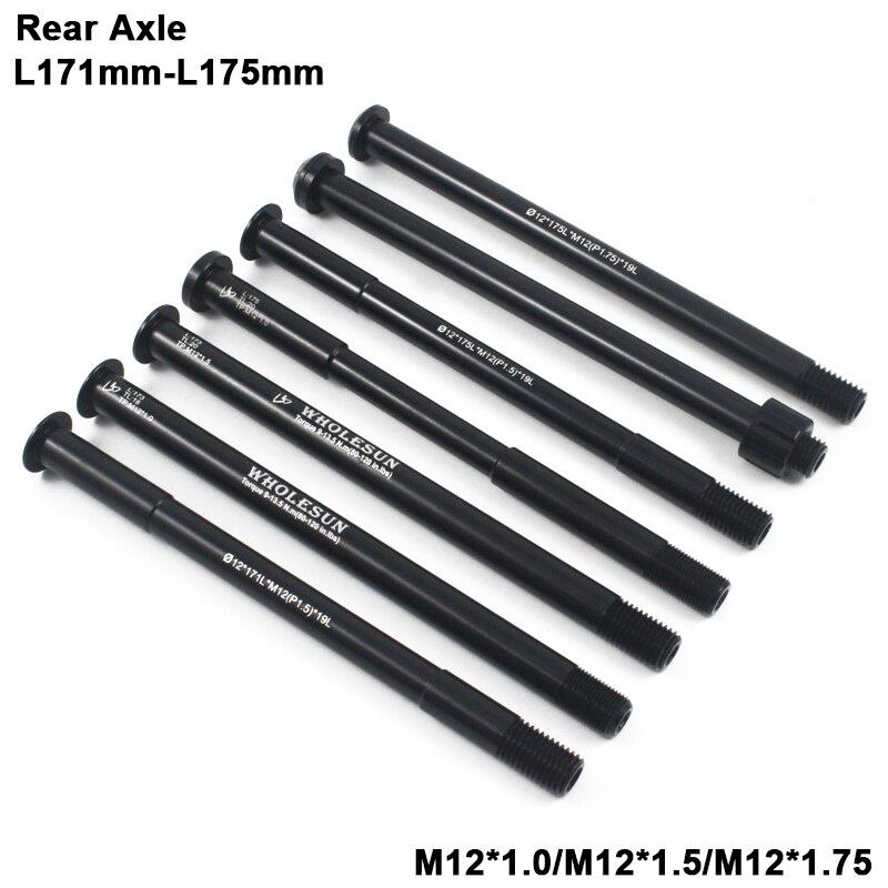 Eje pasante para bicicleta, liberación rápida, tubos centrales, brochetas de eje trasero, 171/173/175mm * M12x1.0 M12x1.5 M12x1.75