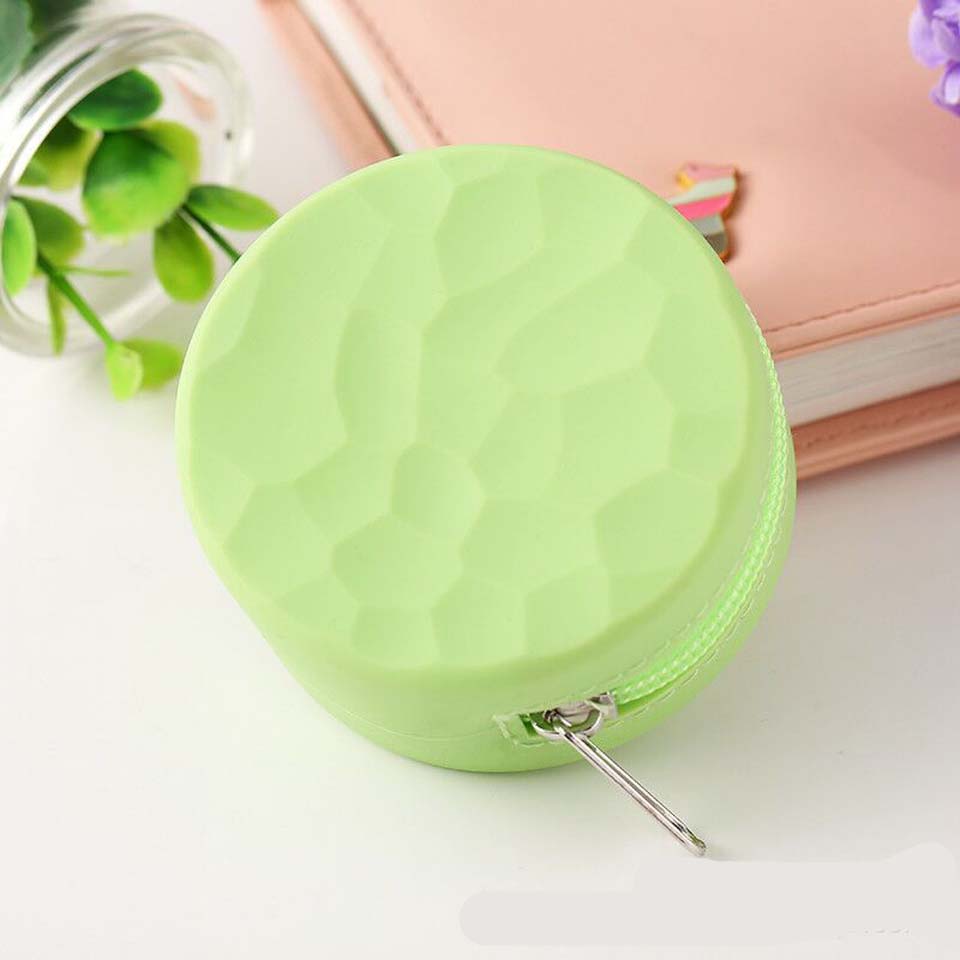 Cute Cat Round Women Silicone Short Wallet Girls Mini Coin Purse Key Wallet for Female Daily Clutch Purse Headset Bags