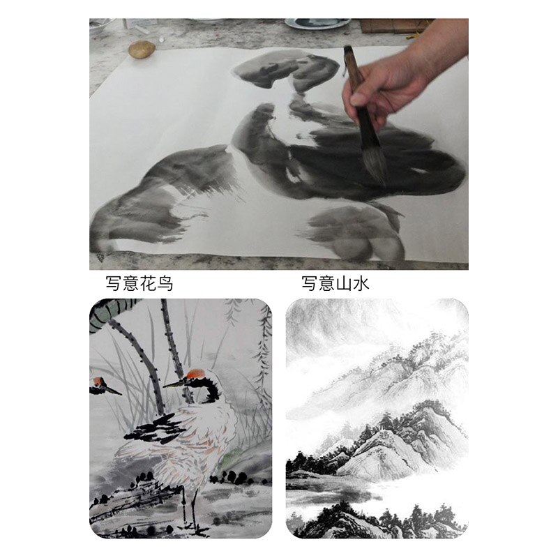 Calligraphy Chinese Traditional Calligraphy Set Xuan paper Landscape Painting Weasel Hair Pen Writing Brush Set for Students