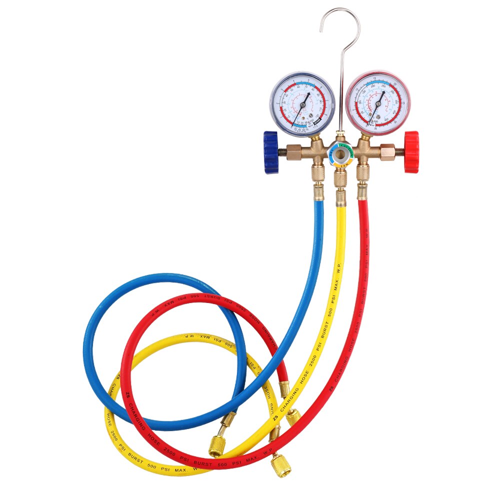 CT-536 Refrigerant Manifold Gauge Set Air Conditioning Tools with Hose and Hook for R12 R22 R404A R134A