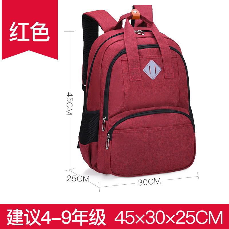 Large Men Backpack Children Student School Backpack School Bags for Teen Boys Kids Canvas Male Backpack Child Schoolbag: Red