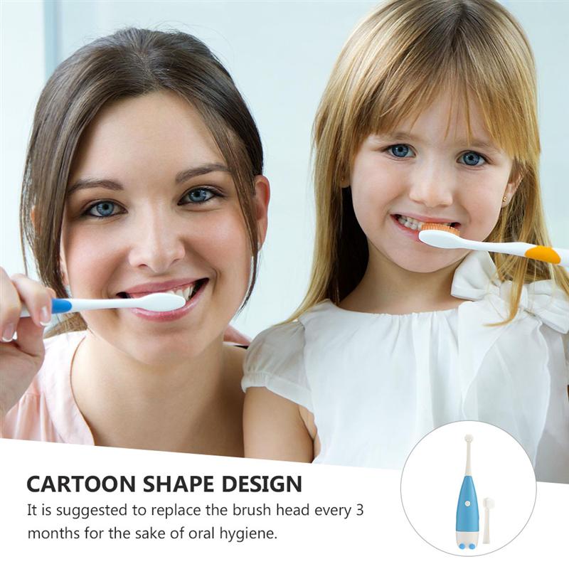 1pc Kinder Elektrische Zahnbürste Mit Zahnbürste Kopf Entzückende Kinder Zähne Pinsel Reinigung Pinsel Blau Farbe
