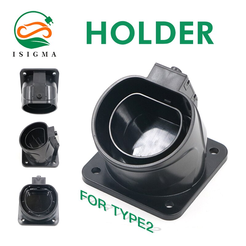 ISIGMA EV Charger Cord Holder for Electric Vehicle SAE 62196-2 Type 2 Connector Wall-Mount Pothook