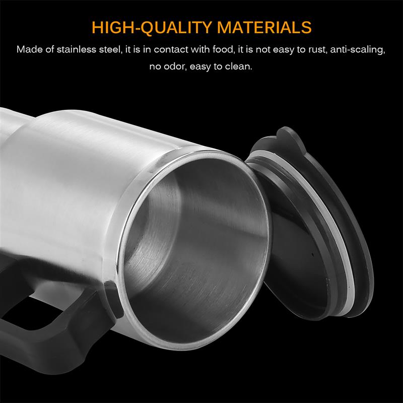 12V 500ML Stainless Steel Cup Kettle Travel Coffee Mug Portable Electric Car Water Keep Warmer Kettle with Cigar Lighter Cable