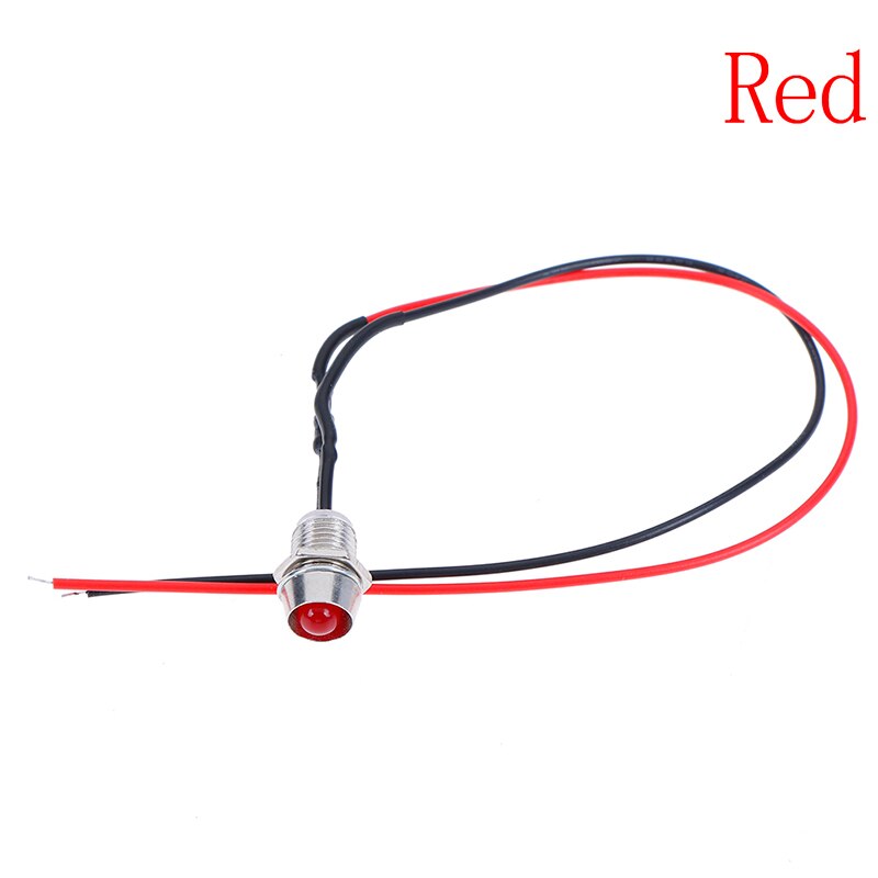1 Uds 8mm 23cm indicador LED de Metal piloto Dash luz 12V lámpara de coche camión indicador luces Accesorios: 3