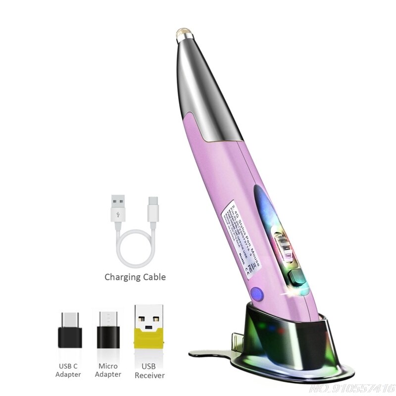 Rechargeable Right Hand and Left Hand 1200 DPI 2.4G USB Wireless Mouse with Micro USB Type C Adapter Touch Pen Function D24 20