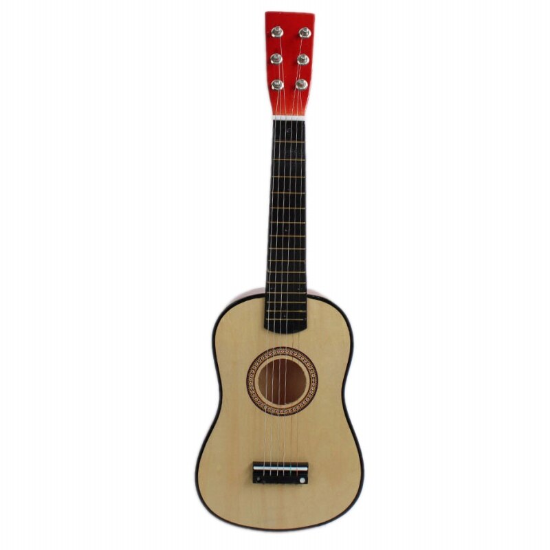 23Inch Gitaar Mini Gitaar Basswood Kid 'S Muzikale Speelgoed Akoestische Snaarinstrument Met Plectrum 1st String Zwart: Natural