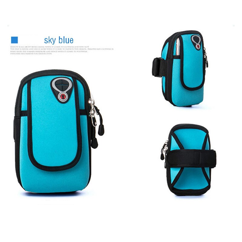 Armband armband 5.5 6.0 '' arm telefonhållare till hands för iphone 6 6s plus sportarm väska correr bolsas telefonfodral: Blå