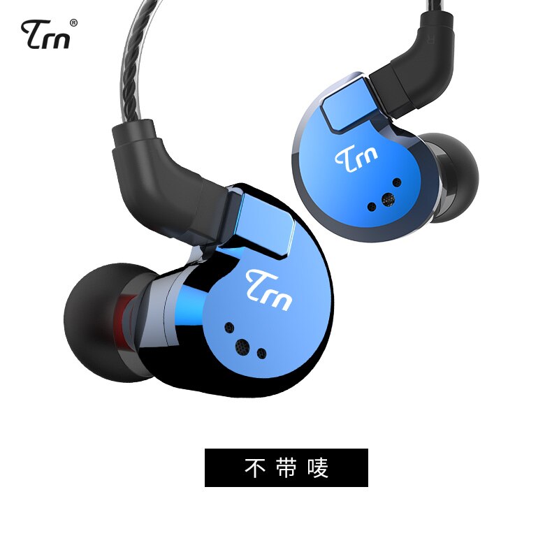 TRN V80 2DD+2BA Hybrid In Ear Earphone HIFI DJ Monitor Running Sport Earphone Earplug Headset With 2PIN Detachable TRN V20/V60: blue no mic