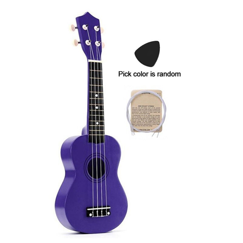 Colorful 21 inches Soprano Ukulele Basswood Nylon 4 Strings Ukulele Bag Acoustic Mini Hawaiian Guitar Bass Guitarra for Beginner: Fashion purple