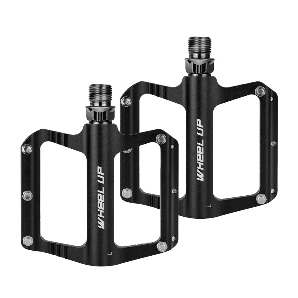 Pedales antideslizantes para bicicleta de montaña, de aleación de aluminio y fibra de nailon con volante y soporte para 2 uds.: Default Title