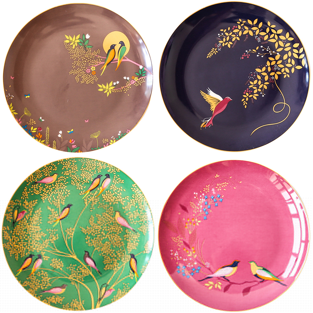 Bone Porcelain Dinner Plate 8 "Color Flower and Bird Pattern Ceramic Round Dinner Plate plate set