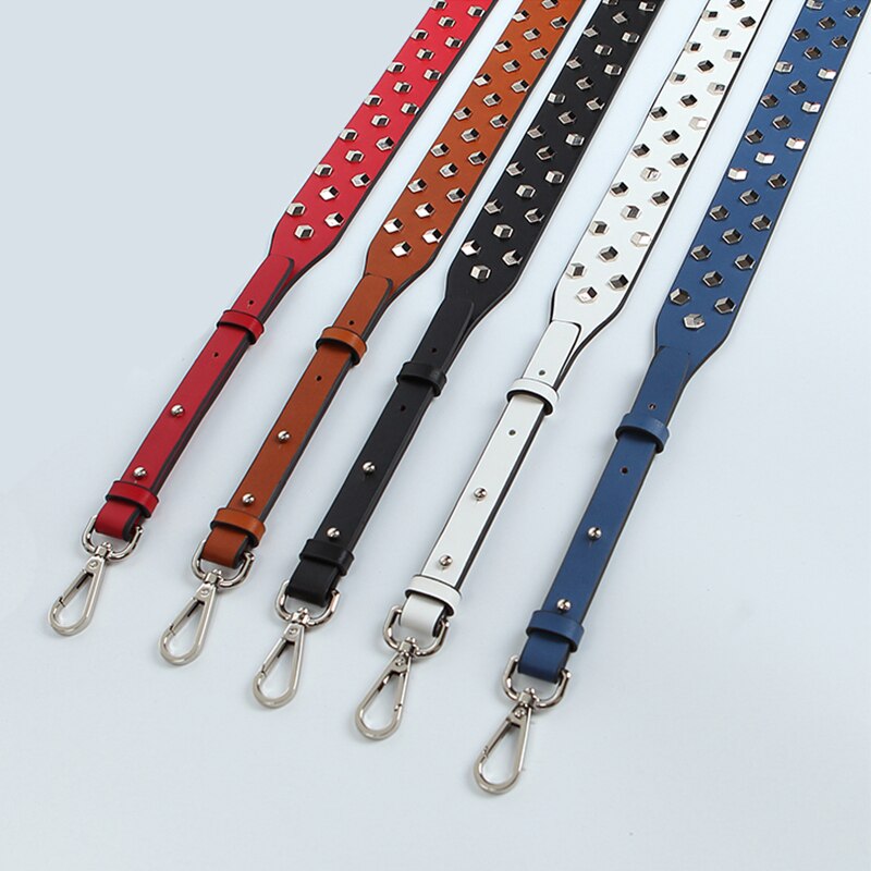 PU Rivet Wide Crossbody Bag Strap For Women PU Adjustable Long Handbag Belt Female Metal Replacement Shoulder Bag Strap