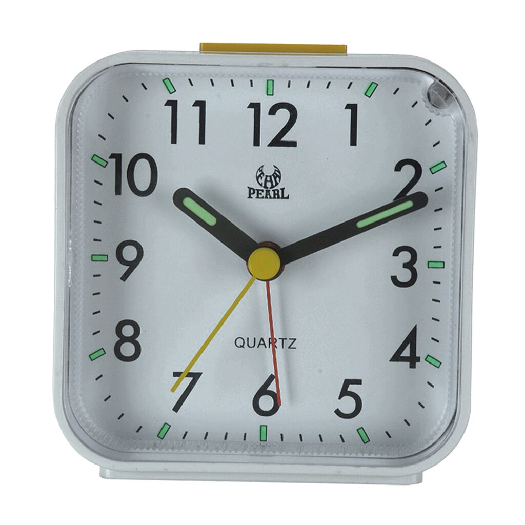 Horloge à Quartz analogique de voyage | Petite horloge de voyage, analogique, silencieux, Non scintillante, avec veilleuse, lumineux et silencieux, éclairé à la demande: White