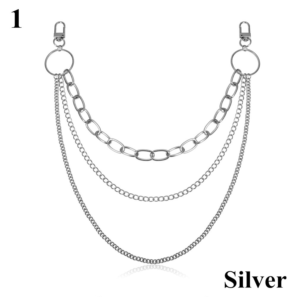 Punk Schlüsselanhänger Brieftasche Kette Lange Hosen Schlüssel Ketten Männer Frau Lange Hosen Gürtel Schlüssel Ketten Unisex HipHop Schmuck: Silver 1