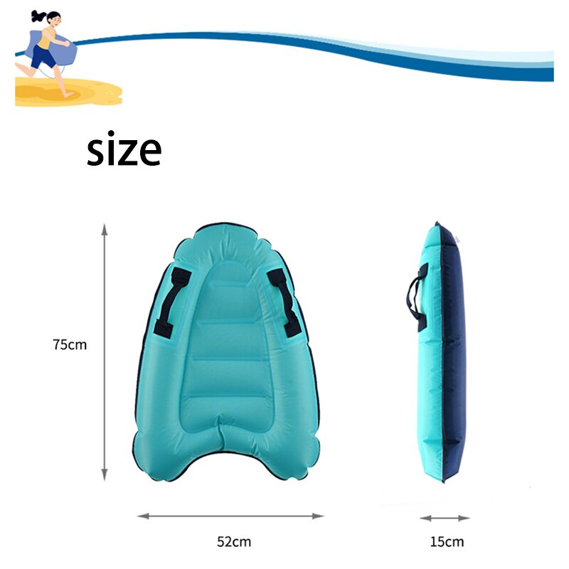 Bodyboards Outdoor Inflatable Surfboard Solid Color Buoy Kickboard Kids Safe Sea Surfing Board Lightweight Kids Body Surfboard