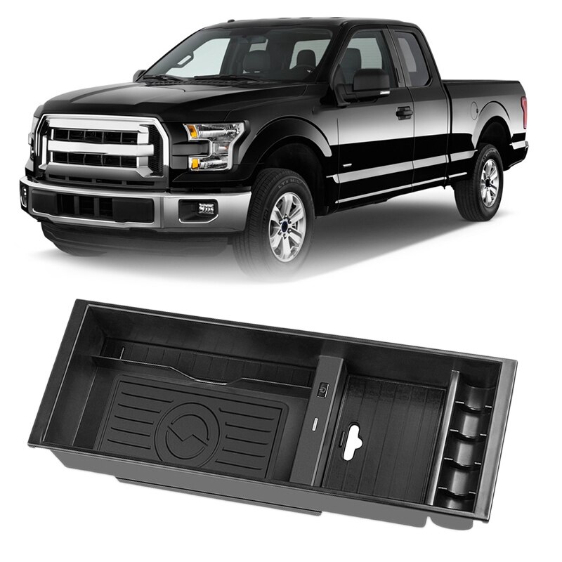 cargador inalámbrico QI, accesorios de placa de carga inalámbrica para teléfono, consola central, caja de reposabrazos para Ford F-150 -