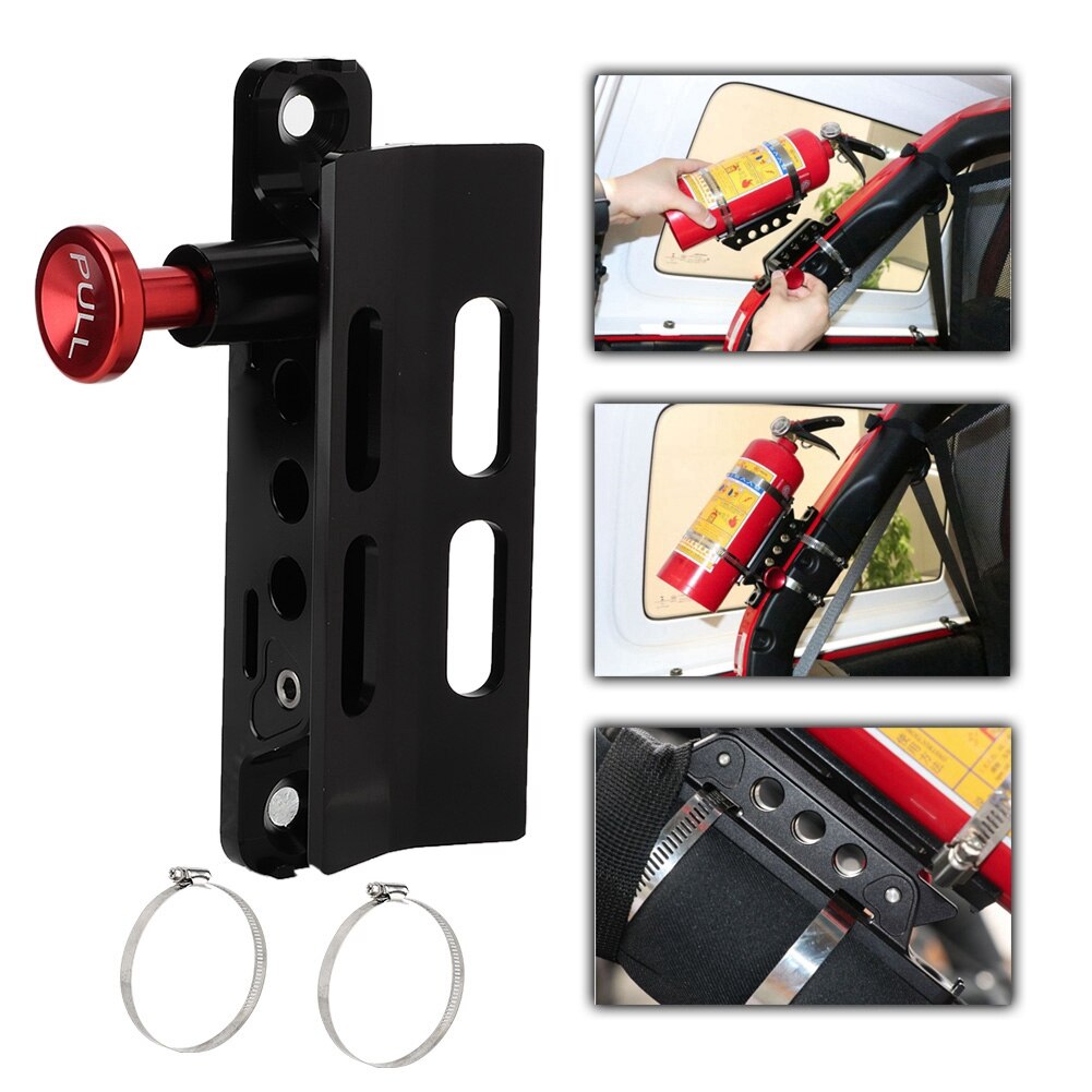 Car Modified Aluminum Alloy Adjustable Fire Extinguisher Mount Bracket Fit for Jeep Wrangler
