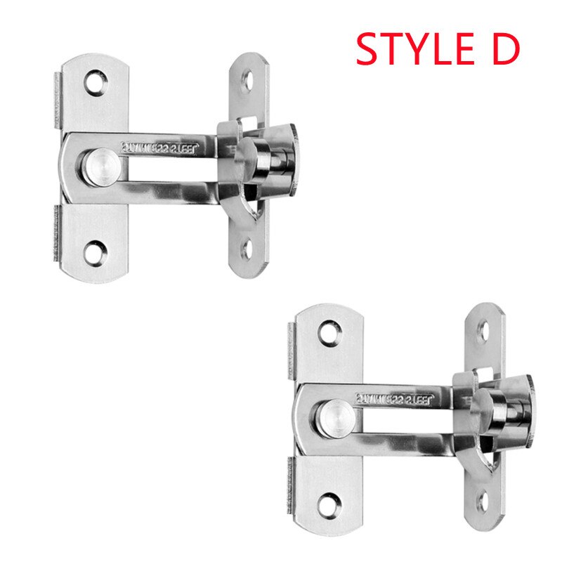 Verrou de porte de toilette à 90 degrés, 1/2 ensembles, avec loquet, outils de sécurité, pour armoire de grange, salle de bains, accessoires de cuisine, amélioration de l&#39;habitat: STYLE D