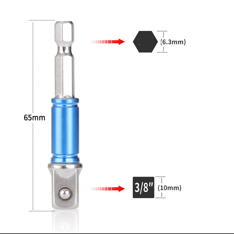 Socket Adapter Set Hex Shank to 1/4 3/8 1/2 Inch Impact Driver Drill Bits: G