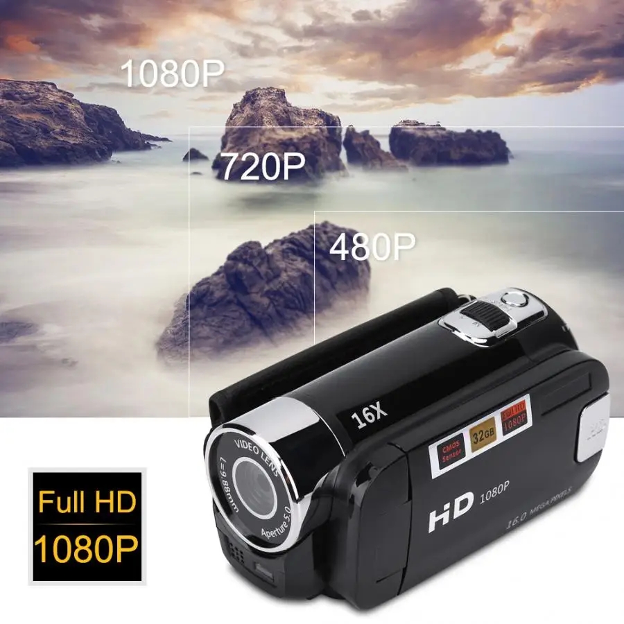 Mini Children's Digital Camera 270 Degree Rotation Screen HD 2MP Kids Birthday Christmas Portable Photo Video Camcorder