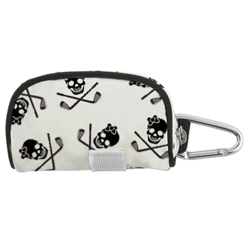 094C Mini Zipper Golf Ball Bag Tees Holder PU Leather Golf Waist Pouch Bag Container