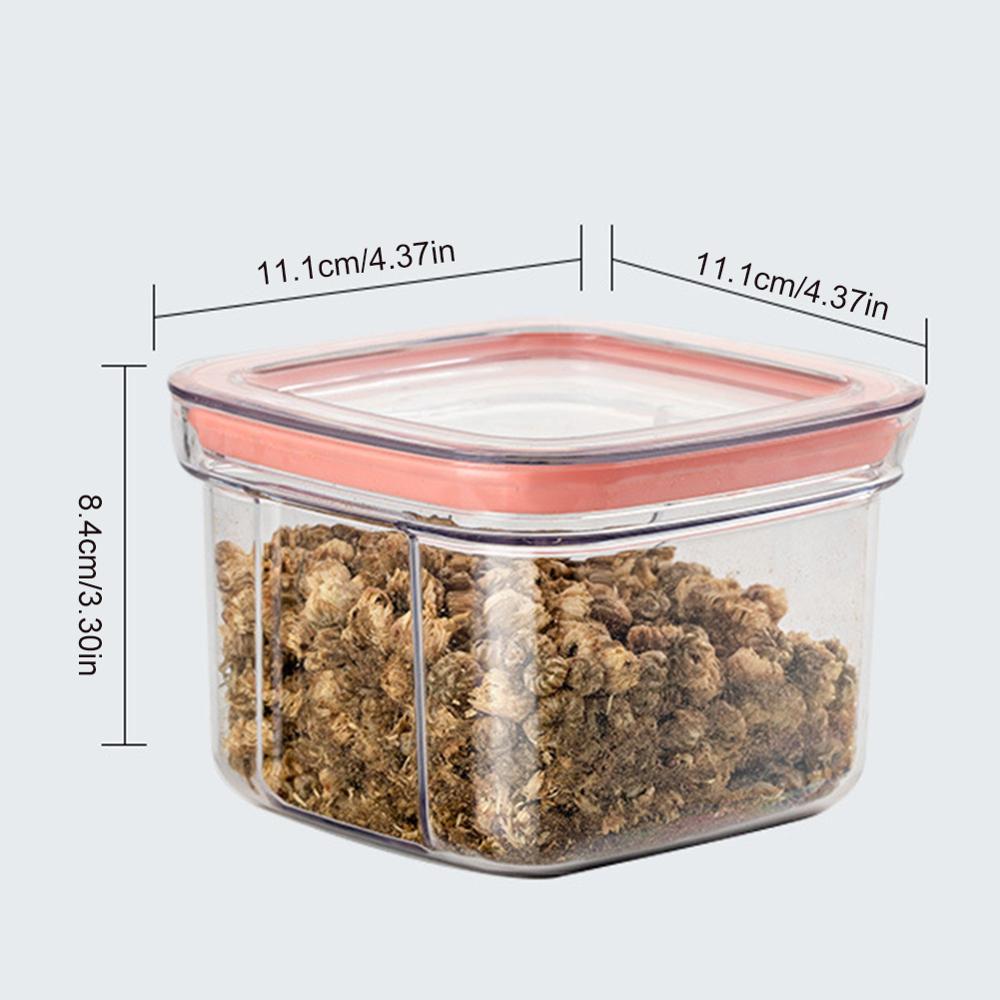 Plastic Food Storage Containers With Airtight Lid Stackable Pantry Dry Food Storage Container for Flour Pasta Rice: Pink (600 ML)