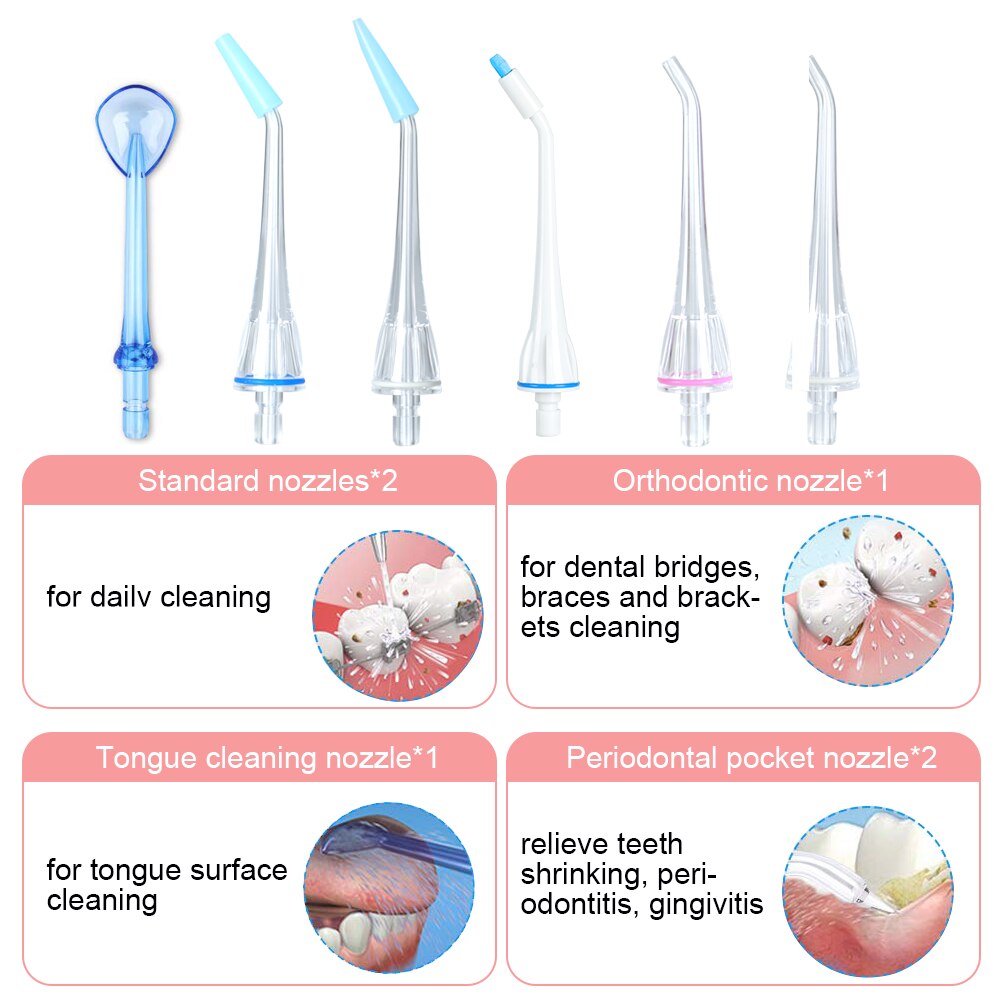 320ml vattentank vattentråd tandtråd 6 lägen med bärbar usb uppladdningsbar vattentråd för resor