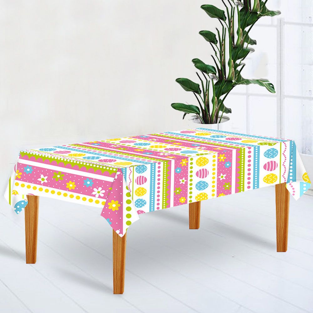 1Pc Easter Rabbit Tablecloth 137*274cm Disposable Table Cloth Happy Easter Home Decor Kids Birthday Party Supplies
