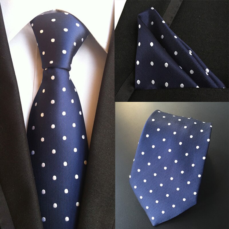 Herenset van s 100%  zijden stropdassen (zakdoeken) effen stippen bloemen stippen bruiloft feest pochet stropdas zakdoek