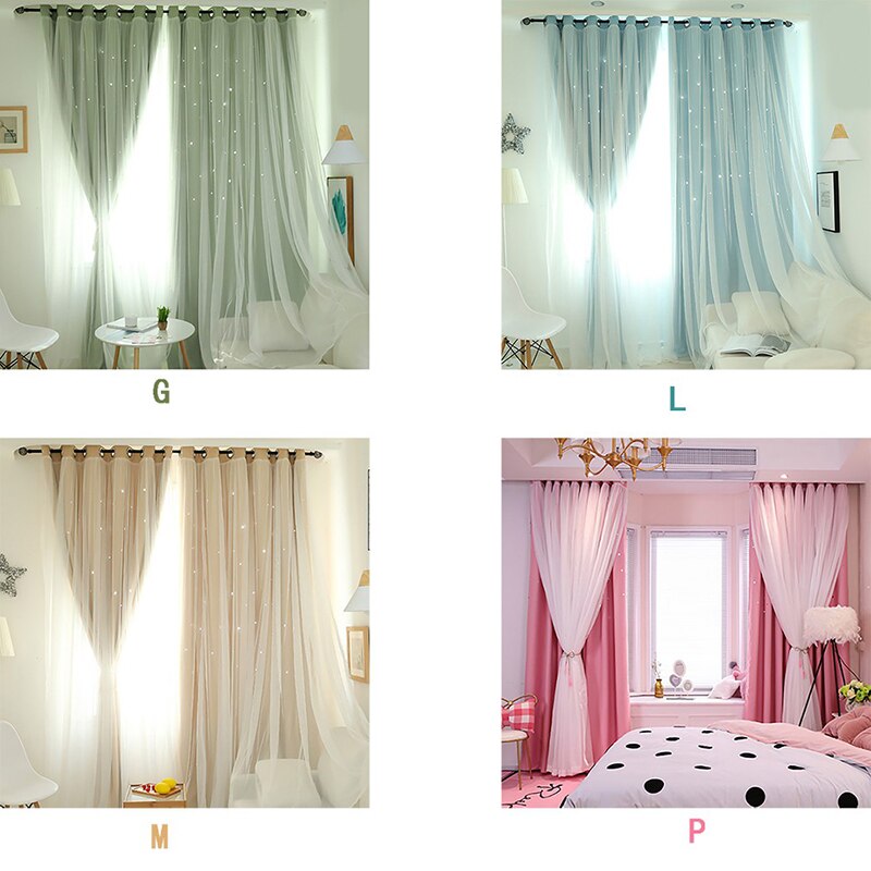 Two-layer curtains double-layer blackout curtains home living room window bedroom balcony floor-to-ceiling window decoration