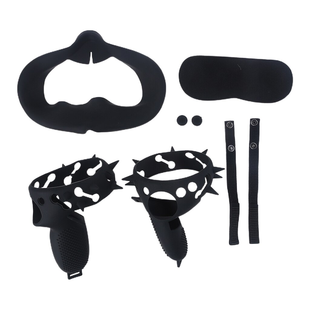 Vr-zubehörset: schutzhülle für oculus quest 2 vr touch-controller mit knöchelriemen und griff für oculus quest 2: Schwarz