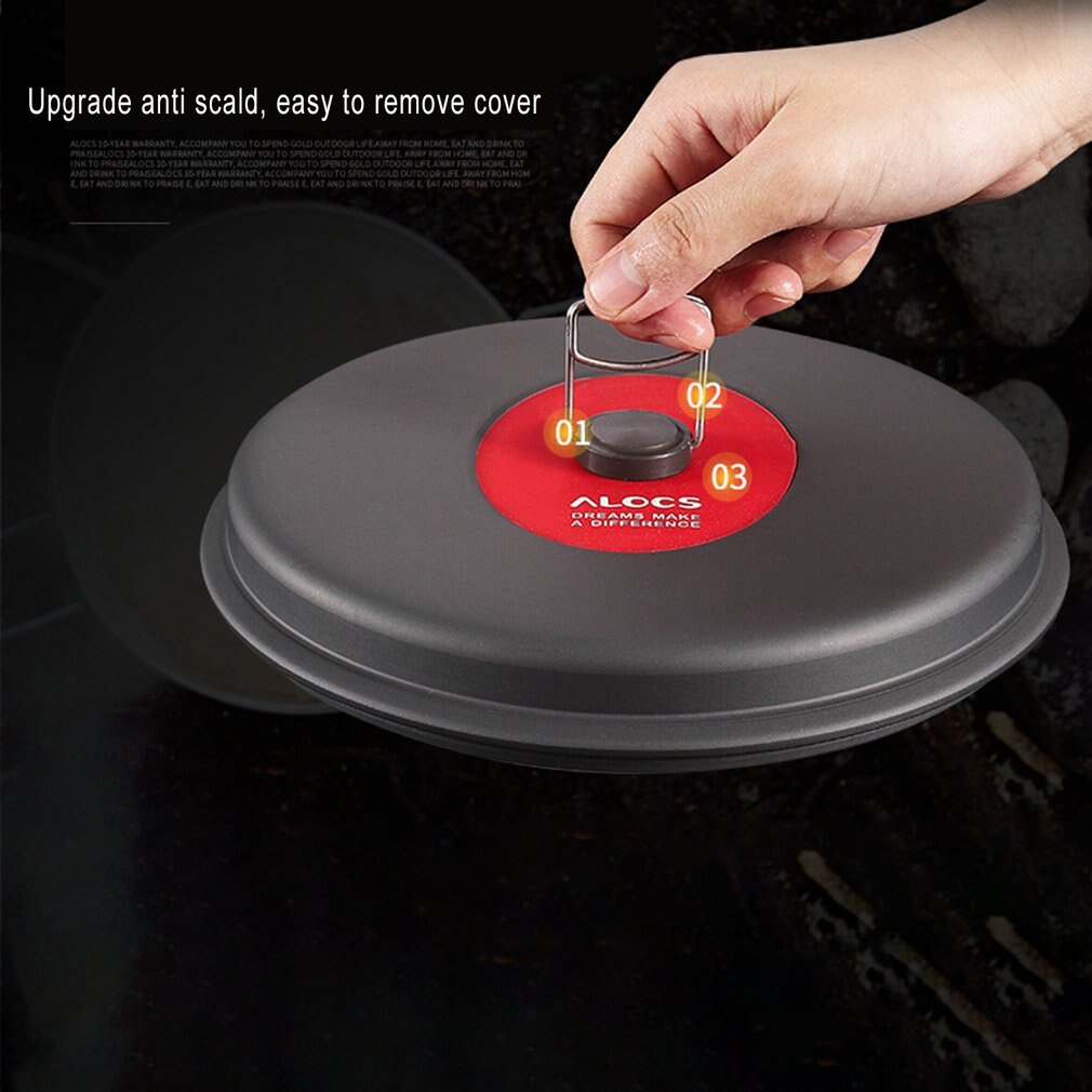 Durable ALOCS Portable Outdoor Pot Camping Outdoor Cooker Picnic Pot Set CW-C29 For Hiking Self-driving