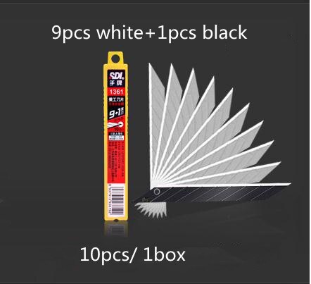 GOOD Multifunction Japanese Precision Cutter Utility Knife Blades 9mm for engraving Box Paper Mini Metal Art Knife: 1box
