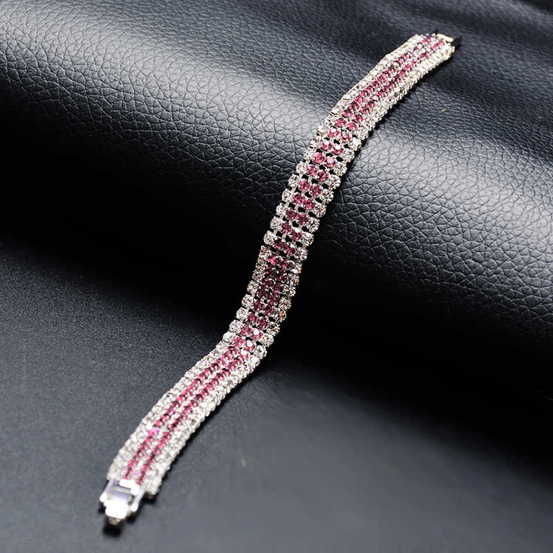 Frauen Römischen Stil Grün Weiß Strass Armband Elegante Charme Shinning Armreif für Mädchen Partei Engagement Schmuck