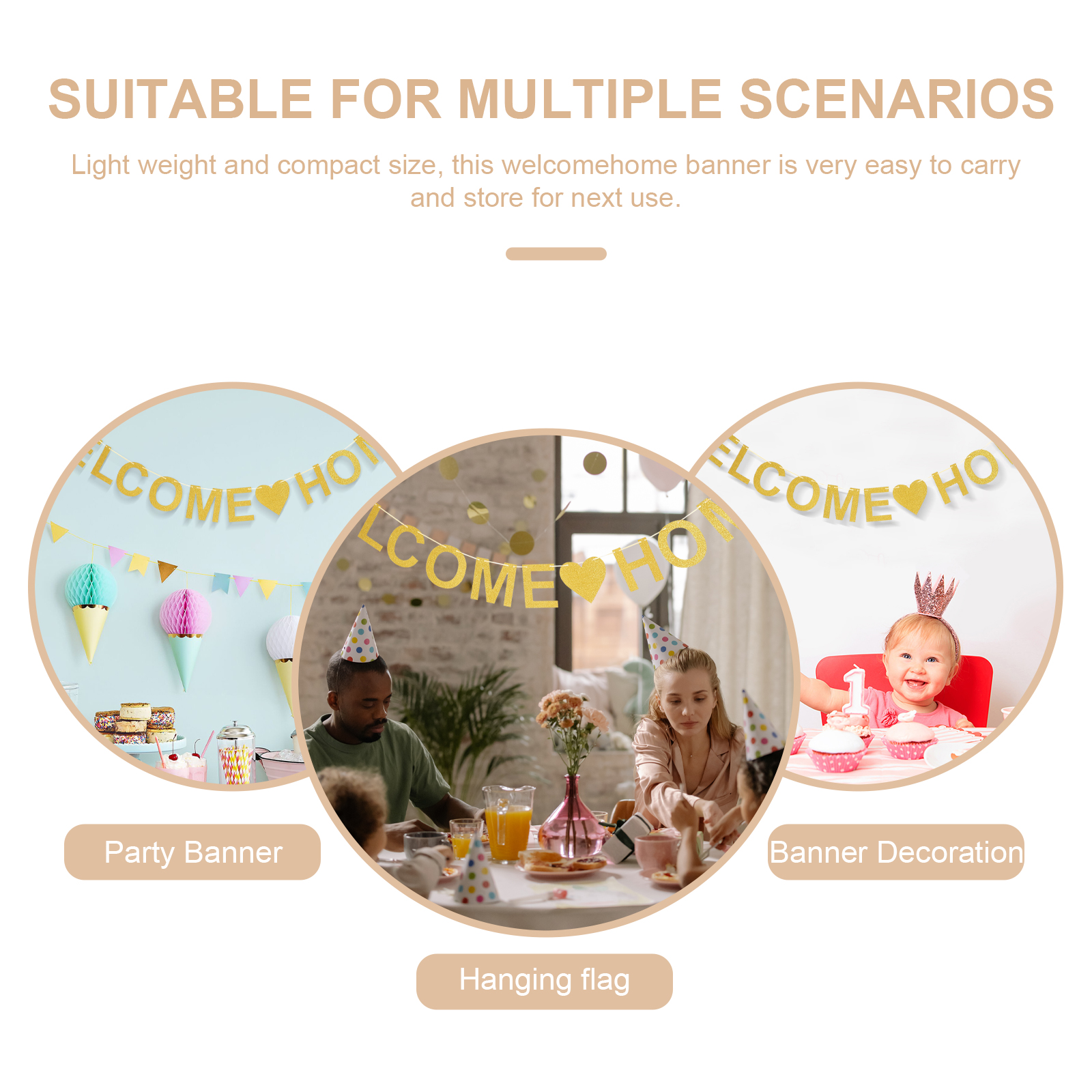 Welcome Home Sign Banner, Decoração Pendurada, Bandeiras Bunting, Photo Prop, Decoração Do Partido, 1 Conjunto