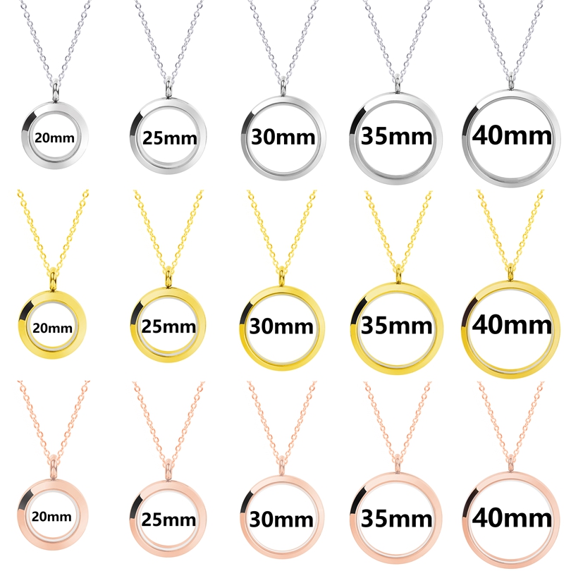 Screw Locket 100% Stainless Steel Necklaces For Women/Men Jewelry Floating Lockets Pendant Chain On The Neck Collar Hombre