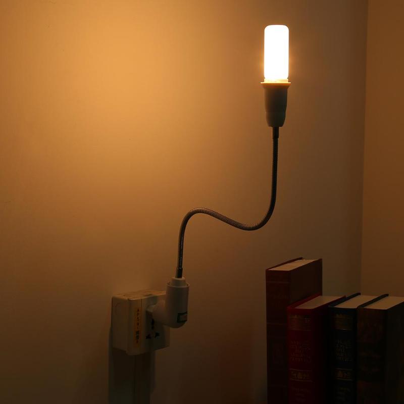 Fleksibel udvid  e27-e27 lampe pære adapter stikforlænger konverter adapter væg lampe sokkel holder inde hjem