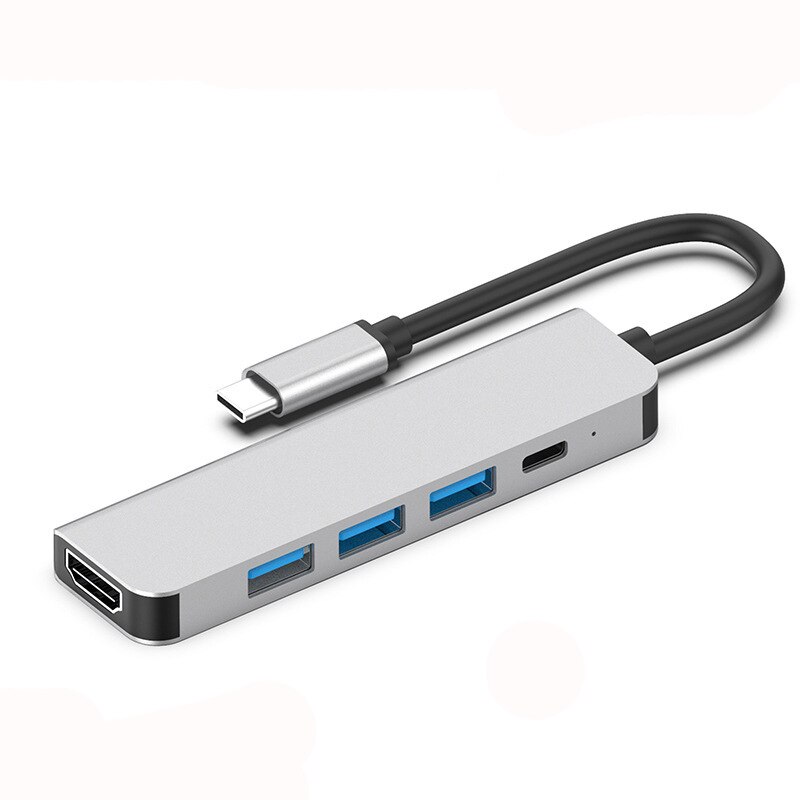 Basix typu C 4-w-1 Centrum USB 3.0 2.0 wielu stacja dokująca USB C przełącznika laptopa HDMI dla MacBook zawodowiec powietrza dla Huawei kumpel20 P20zawodowiec: 5 in1 hub szary