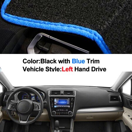 2 Layers Car Inner Dashboard Cover Cape For Subaru Outback Dashmat Pad Carpet Dash Mat Sun Shade Pad: Blue