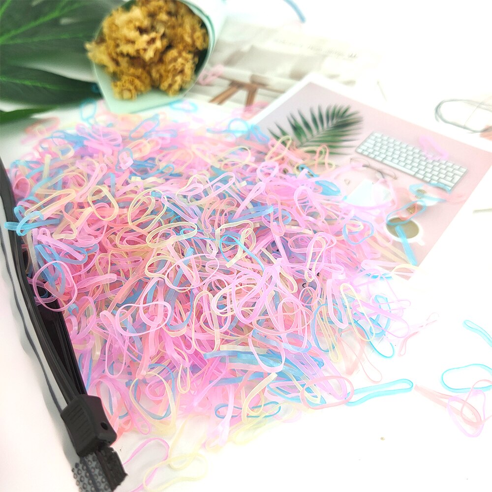 Coleteros elásticos de varios colores para niña, gomas para el pelo, Mini anillos para el pelo, banda de goma para niña, accesorios para el cabello de princesa