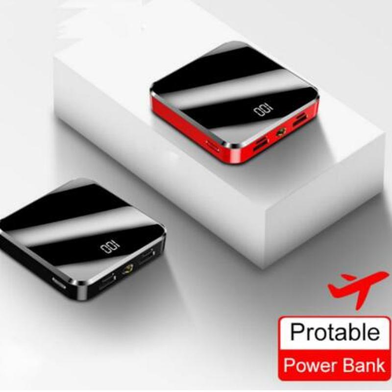 Mini banco de energía de 30000mAh, de gran capacidad de tamaño pequeño cargador portátil, 2 pantallas de espejo USB, batería externa para teléfono inteligente