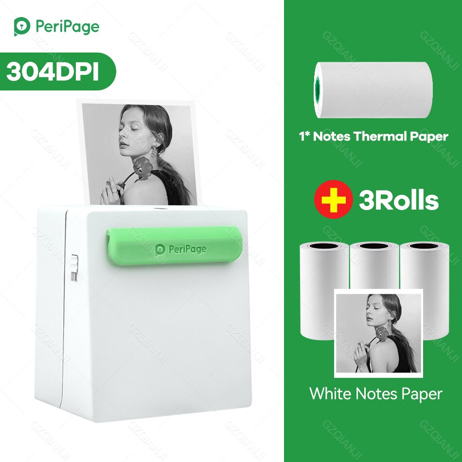 Peripage Mini Pocket Printer Draadloze Thermische Photo Printer Labels Android Iphone Kids A8 Navidad Regalos Impresora: WH add 3 White Paper