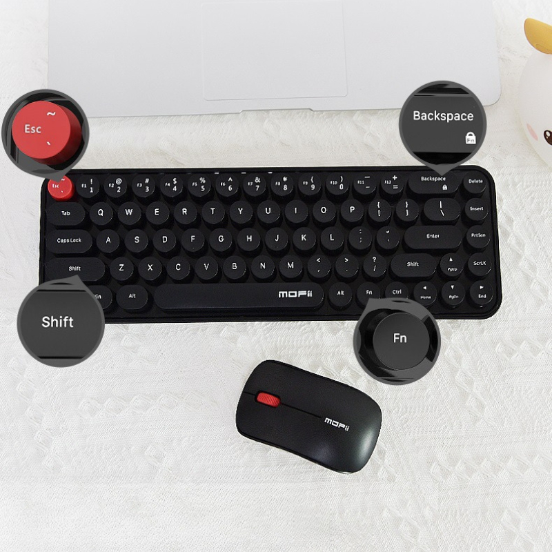 2.4G Wireless Keyboard and Mouse Combo 68 Round Keys For PC Desktop Laptop