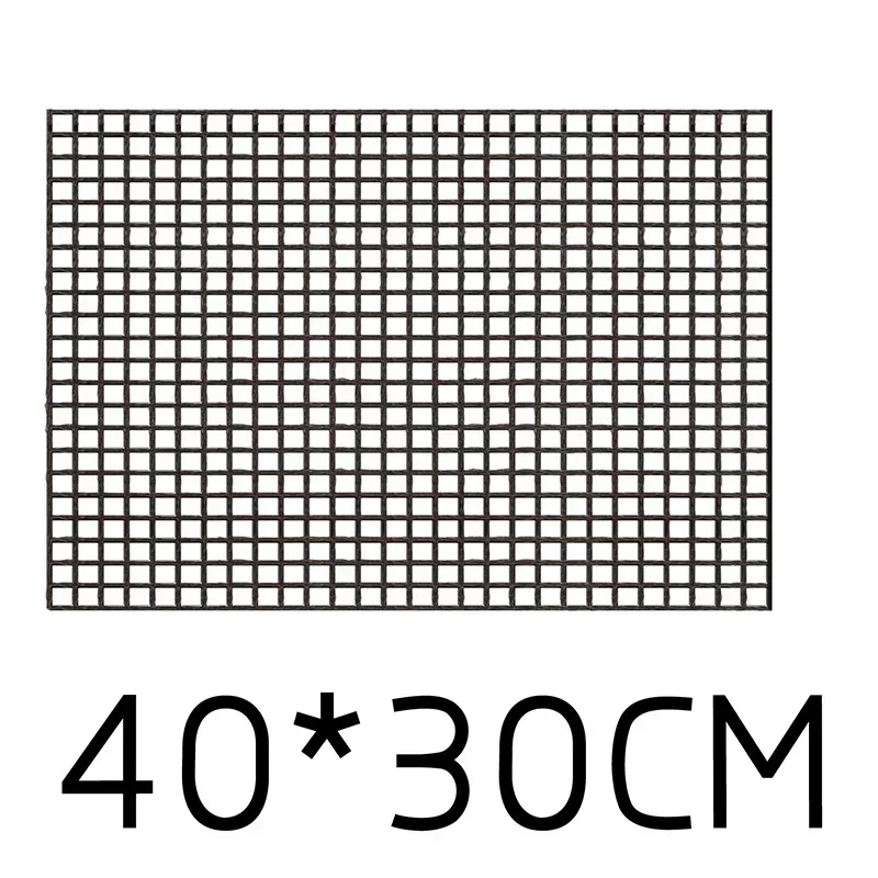 Feuille de cuisson pour barbecue, grille de gril antiarina, polymères de maille pour barbecue, brosse de cuisine, doublure de gril, tapis de filet à kebab extérieur: Grey