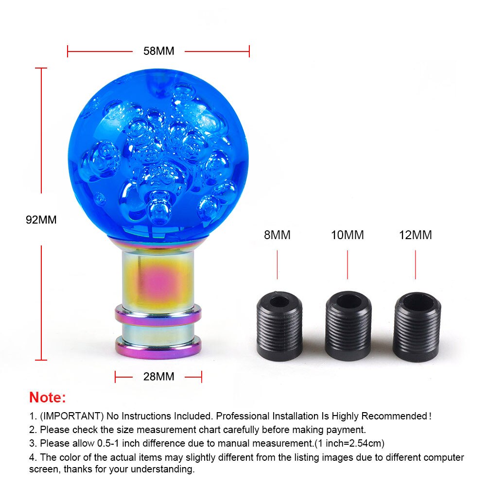 Car Manual Shift Knob Acrylic Gear Shifter Head Shift Knob Stick Crystal Transparent Bubble Pink Blue Clear Gear Shift Knob