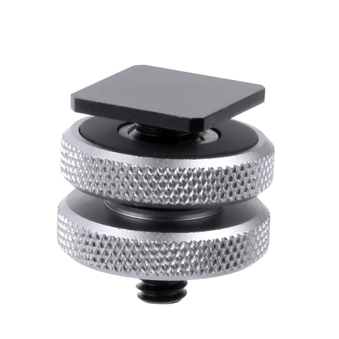 Tornillo de trípode para Flash, adaptador de montaje de zapata fría y , doble tuerca para luces LED DSLR SLR, accesorios de estudio, 1x3/8 vuelta, 1/4: Silver color