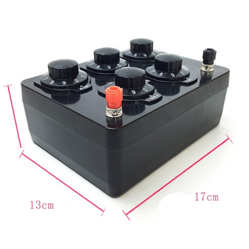 Black Resistance Box Iron Variable Decade Resistor Resistance Box 0-9999.9 Ohm 165X125X60Mm forPhysical Teaching