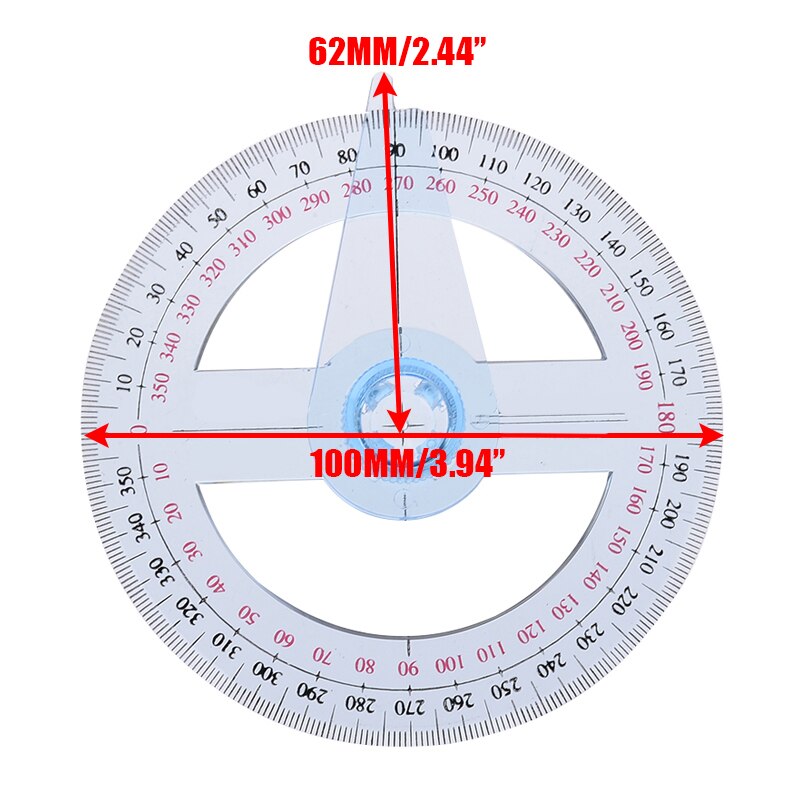 Draagbare Alle Circulaire 10Cm Plastic 360 Graden Pointer Gradenboog Heerser Hoek Finder Swing Arm Voor School Kantoorbenodigdheden