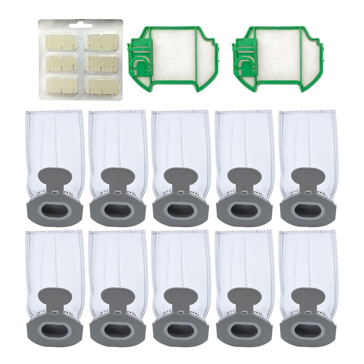 Voor Vorwerk Kobold Vk7 Fp7 Draadloze Stofzuiger, 10 Stofzakken, 2 Voorfilters, 1 Geurtabletten/-Sticks.